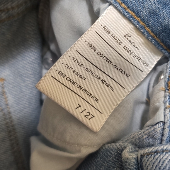 Kancan Jovana Ultra High Rise Shorts 27 Rigid Denim Button Fly Distressed - Picture 7 of 8